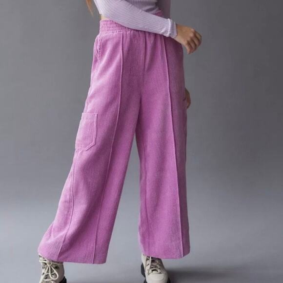 Urban Outfitters Pants - Urban Outfitters Corduroy Wide Leg Pull On Pants Womens Size Small Purple Skater